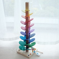 음악 나무 장난감 무지개 꽃잎 빌딩 블록 공 트랙 아이 매직 우드 노래, 퍼즐 (P) 대호 73CM 10 소구 (P) 펙틴, 1개