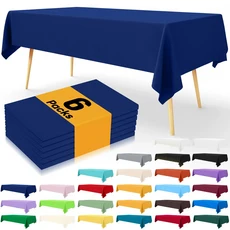 Homaxy 일회용 테이블 천으로 장식 54X108inch 야외 파티 저녁 직사각형 식탁보 완벽방수 플라스틱 커버, 01 CHINA, 02 54x108inch-1pcs, 16 Navy