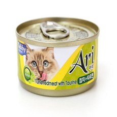 테비토퍼 아리 고양이 간식캔 생선, 참치 + 타우린, 80g, 24개