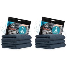 케미컬 가이즈 MIC34403 워크호스 프로페셔널 마이크로파이버 타월 태닝 세차 가정용 청소 및 반려동물 건조용 천에 안전 16인치 x 3팩, 16" x 16" (Pack of 2), Black