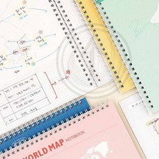 노트 지도 모눈 한국사 세계사 B5 스프링 빠른배송 출력 학습 표지, 한국지도 민트