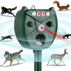 태양열 강력 초음파 두더지 퇴치기 방수방진 야생동물 해충 두더지 쥐 바퀴벌레 박쥐 멧돼지 적외선 탐지 40피트 LED경, H7015