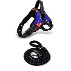 강아지용 방수 견인 Harness, 1개, 미키 가슴 스트랩 + 블랙 스트랩