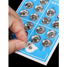 셔츠용 작은 스냅단추 세트 바느질하는 똑딱이 단추, 8. 실버 14mm 20쌍
