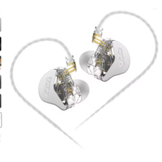 CCA CRA 서브우퍼 유선 이어폰 0.75mm 금도금 플러그 이어폰 스포츠 게임 플레이어 이어플러그 헤드폰 KZ용 HiFi 모니터 헤드폰, SILVER NO MIC