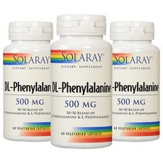 SOLARAY DL-苯丙氨酸 500mg 素食膠囊, 60 件, 3個