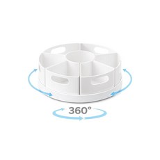 볼리오 다용도 대용량 360도 회전 연필꽂이 정리함, 1통, 화이트