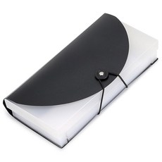 카드 영수증 쿠폰 및 티켓을 위한 파일 -핸드헬드 13 포켓 정리함 PP 지갑 정리함 블랙, Black