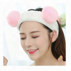 곰돌이 극세사 헤어밴드 세수 세안 머리띠 화장 샤워 폭신한 귀여운, 1개, 상세페이지 참조