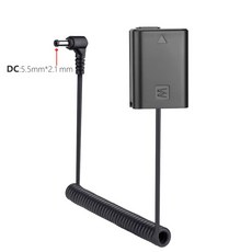 AC-PW20 NP-FW50 더미 배터리 DC D-Tap 커플러 소니 알파 A5100 A6000 A6100 A6300 A6400 A6500 ZV-E10 A7 A7R A7S A7II, DC Coupler, 1개