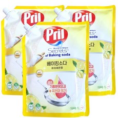 프릴 베이킹소다 세제 퓨어레몬향 1L x3개 설거지 주방세제, 3개