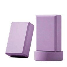 DBL EVA高密度瑜珈磚 23 x 15 x 7.6cm 50D硬度 防滑抗壓 200g 粉色 2個, 50D高密度【夢幻紫】200g