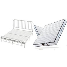 철제 프레임 침대 자취생 평상 1000x1900 안방 검정색 배드 원룸, 1000mmx2000mm, 화이트 A+20cm 스프링 매트