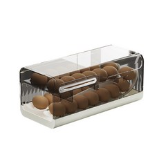 抽拉式雞蛋收納盒, 透灰, 1個