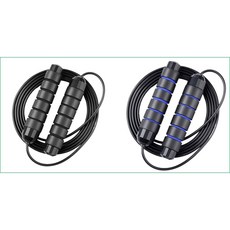 배로나 성인 실내 다이어트 꼬임방지 줄넘기 2개, 블루 + 블랙