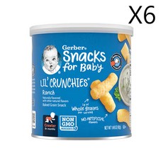 거버 Lil' Crunchies 8개월 이상 (1.48oz), 랜치, 42g, 6개