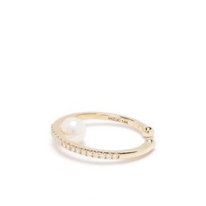 미즈키 씨 오브 뷰티 14K 옐로 골드 다이아몬드 펄 싱글 이어커프