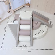 실내 쿠션 미끄럼틀 클라이밍 사다리 등반 감각 놀이기구 정글짐 카페 유치원 조합, 3. 브라운 5피스 세트