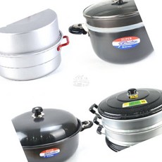 업소용 대용량 찜솥 만두찜기 알루미늄찜기 고구마찜기, 3.실리콘 손잡이 원형-주황