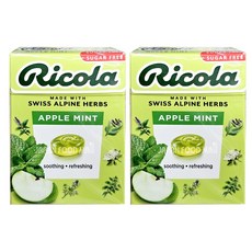 리콜라 스위스 캔디 애플민트맛, 40g, 2개