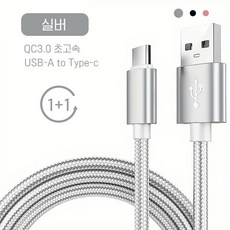 로딩 고속충전케이블A to C타입 2A 1+1, 2개입, A to C실버, 1m