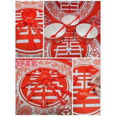 紅湯匙 一次性湯匙 - 結婚/訂婚/新居入厝適用 圓仔湯匙 加厚, 1個