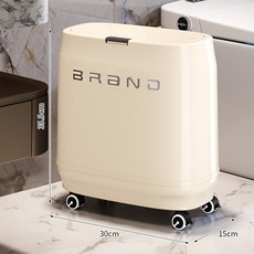 客厅奶油风垃圾桶家用卧室高颜值纸篓卫生间厨房大容量带盖卫生桶, 1個, 奶油白:1個