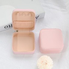 便攜首飾盒高檔精緻小型手飾包戒指項鍊耳釘耳飾黃金飾品收納盒, 【空格粉色】放手鐲首選（高端定製）, 1個