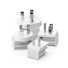 GT시리즈 여행용 교체형 플러그 4종 SET 블랙, 1세트