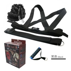 달리기 육상 저항밴드 튜빙 인터벌 탄성로프 튜브 체력, D. 멜빵+벨트+핸들+2m 블랙로프(80lb), 블랙 5m 80파운드 1개 A, 1개