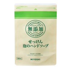 MIYOSHI 嬰兒沐浴乳/洗手乳/皂 慕斯泡沫補充包 敏感肌適用, 1個, 泡沫洗手乳(綠)補功包 300ml