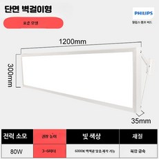 눈부심 방지 스포츠 경기장 무플리커 조명 배드민턴 농구 배구 겸용 조명, 1개, 13_300x1200-80w단면LED벽걸이