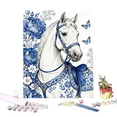 UNBAISER 인테리어 말 캔버스 DIY 숫자유화 그림 그리기, 1세트, 선택01-40x50