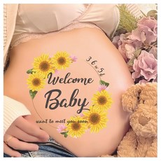 임신 사진 스티커 여자 아이 남자 아이 겸용 마타니티 포토 스티커 마타니티 포토 스티커 마타니티 포토 마타니티 페인트 베리페인트 여름 SUMMER 해바라기 타투 귀여워 선물