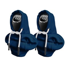 Kutyun 기어 시프트 후드 범용 자동차 손잡이 커버 내부 귀여운 가제트 액세서리 및 장식 미니 후디 시프터용, 2 Piece, 블루