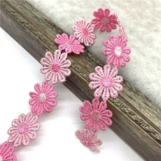 1 야드 25mm 다채로운 데이지 꽃 레이스 트림 뜨개질 웨딩 수 놓은 Diy 수제 패치 워크 바느질 용품 공예품 레이스, 09, 09, 1개