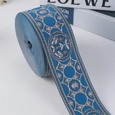 25 미터 6CM 폭 검정색 바느질 스트랩 트 의류 커튼 소파 장식 직조 자카드 리본, [05] dark blue, [01] 25 meter price