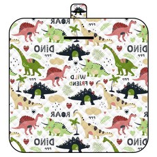 愛北鼻 超音波野餐墊 - 便攜式防水防潮 可機洗耐髒野餐墊/帳篷墊 恐龍Friend, 恐龍Friend200x200cm