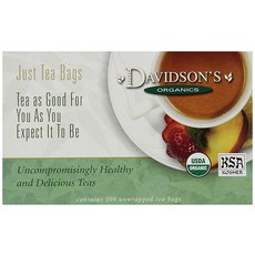 Davidson's Organics English Breakfast 포장되지 않은 티백 100개 193738, 화이트 석류, 1개