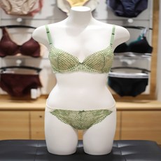 예스 올리브그린 브라 레이스팬티 셋트 YSWBZA05 YSWPZA05