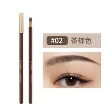 筆匠匠心 持久砍刀眉筆 化妝師親研 根根分明柔霧野生眉 防水不暈染, 2# 茶棕色, 1個, 2# 茶棕色