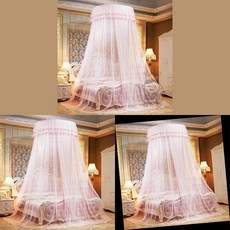 마켓보스야 침대 캐노피 모기장 연핑크 접이식모기장