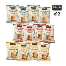 데라리타 아몬드칩 믹스팩 (오리지널/스위트콘/씨솔트), 12개, 25g
