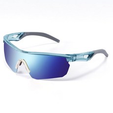 Vcarsian 아동용 선글라스 편광 청소년 야구 선글라스 소프트볼 사이클링 스포츠 선글라스 남아 여아 A3-블랙 컬러 도트 그린 단일 사이즈, B2-라이트 블루 그레이+블루