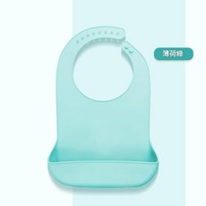 成人矽膠圍兜 防水大號圍嘴 易清洗 長輩用餐適用, 成人款綠, 1個, 30個