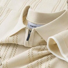 2026 男士夏季 POLO衫 短袖 冰絲針織 拉鍊 翻領休閒運動上衣