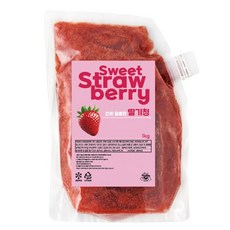 달콤한 딸기청 카페납품 대용량 천연당으로 만든 과육이 씹히는 수제청, 1개, 1kg