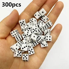 300pcs 8mm 6면 주사위 세트 흰색 검정색 탁상용 게임용 대량 RPG D&D 카지노 밤 및 파티 호의 JXB, 01 300pcs white