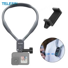 오즈모 액션 6 5 4 넥홀더 넥마운트 넥스트랩 목걸이 플렉시블 마그네틱 악세사리 + 스마트폰 홀더, 오즈모 액션 플렉시블 넥마운트+스마트폰홀더, 1개