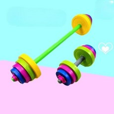 역도 장난감 피트니스 헬스 소품 바벨 유치원 플라스틱 키즈카페, 키즈쇼트바벨2, 1개